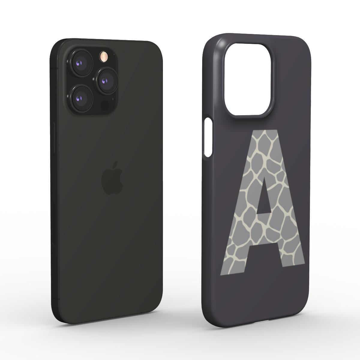 pic of Grey Giraffe Monogram Snap Phone Case | Elegant & Personalised