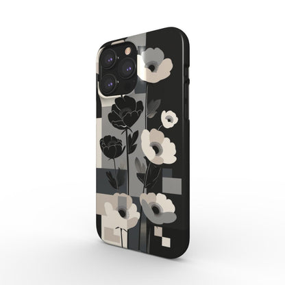 pic of Modern Noir Snap Phone Case | Abstract Floral Elegance