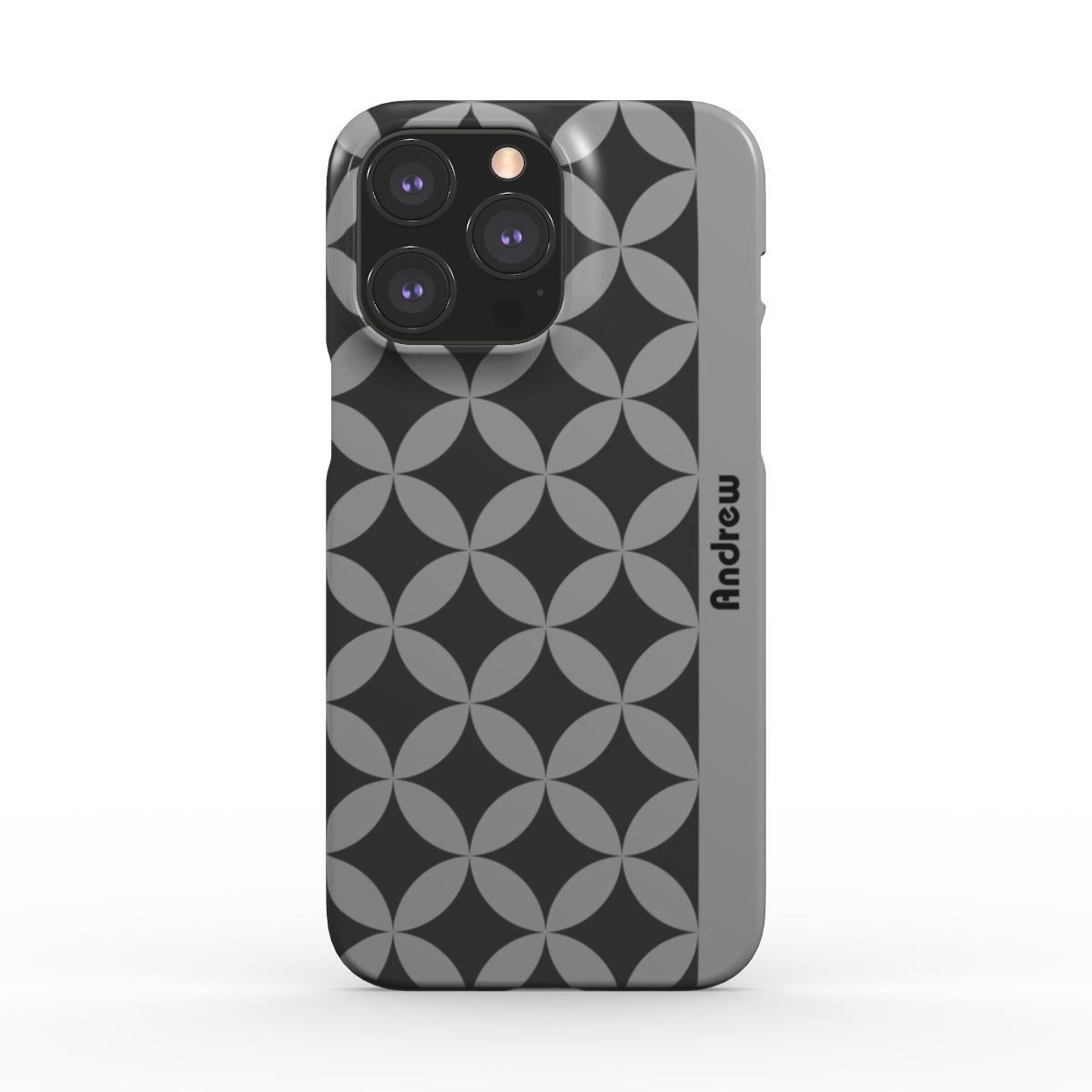 pic of Mono Geometric Personalised Snap Phone Case | Sleek & Minimalist