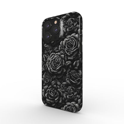 Noir Blossom Elegance Snap Phone Case | Sophisticated & Stylish