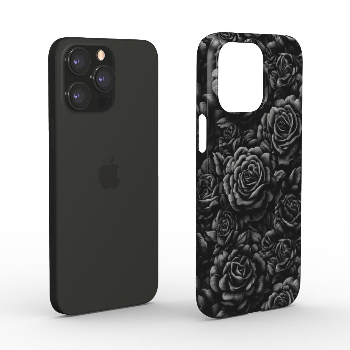 Noir Blossom Elegance Snap Phone Case | Sophisticated & Stylish