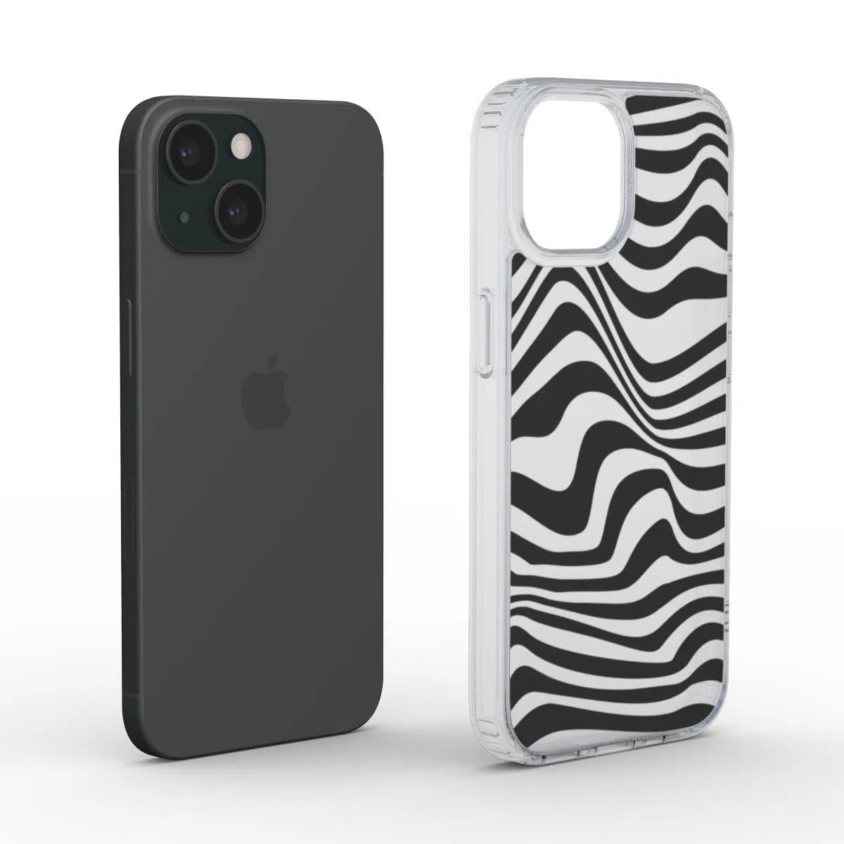 Midnight Stripes Clear Phone Case | Stylish and Protective Design