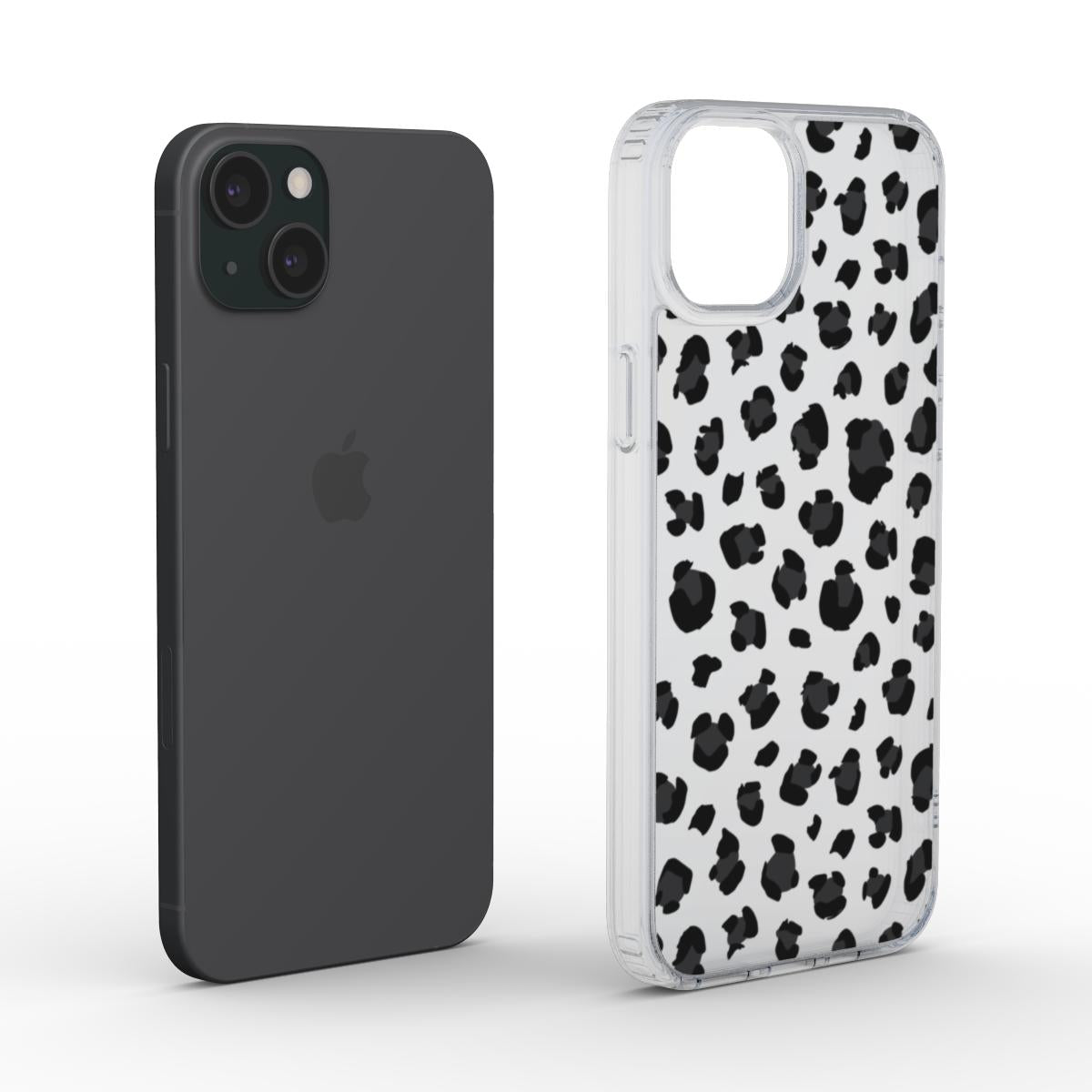 Black Leopard Print | Clear Phone Case