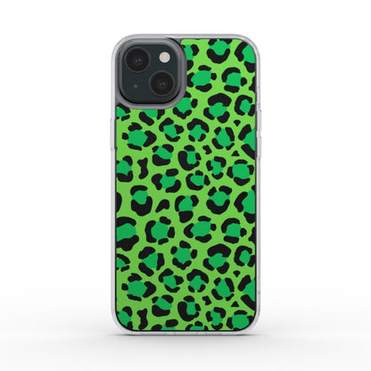 green leopard print phone case