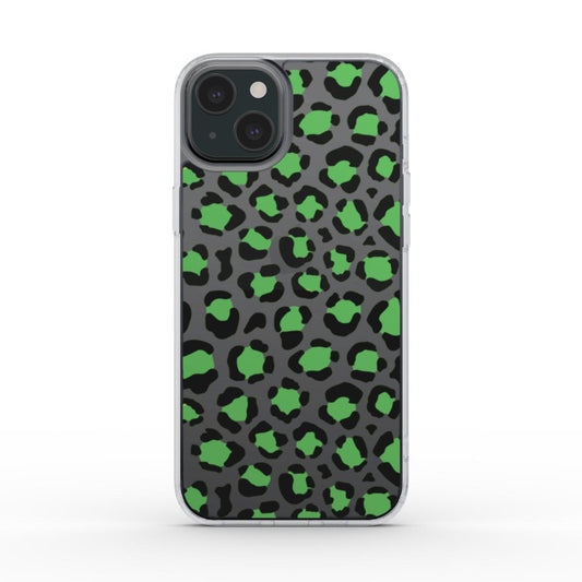 Green Leopard Print Phone Case | Clear Phone Case