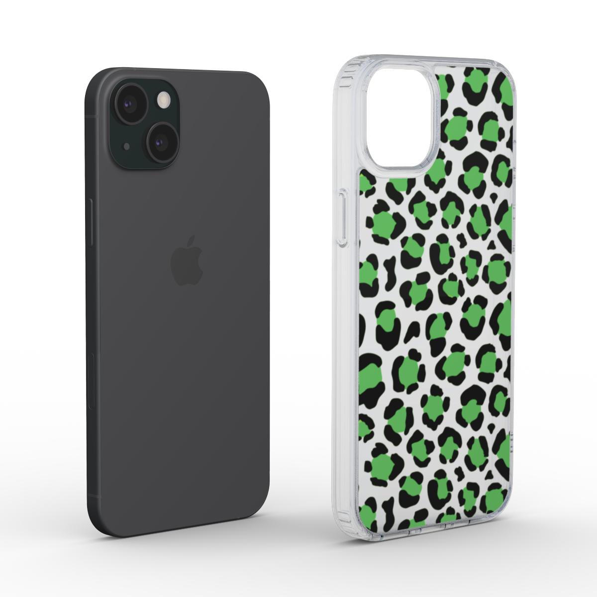 Green Leopard Print Phone Case | Clear Phone Case