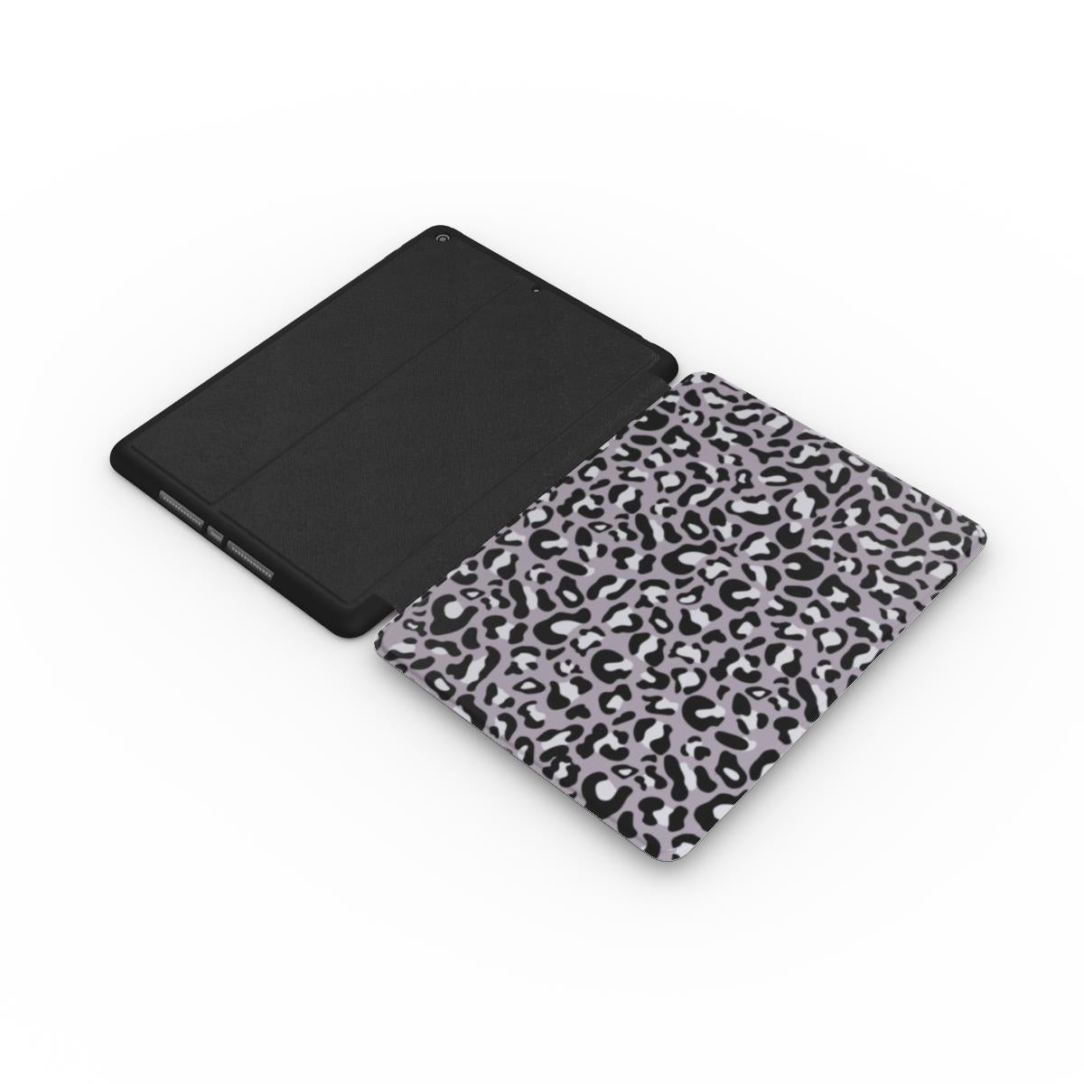 Grey Leopard Print Apple iPad Case