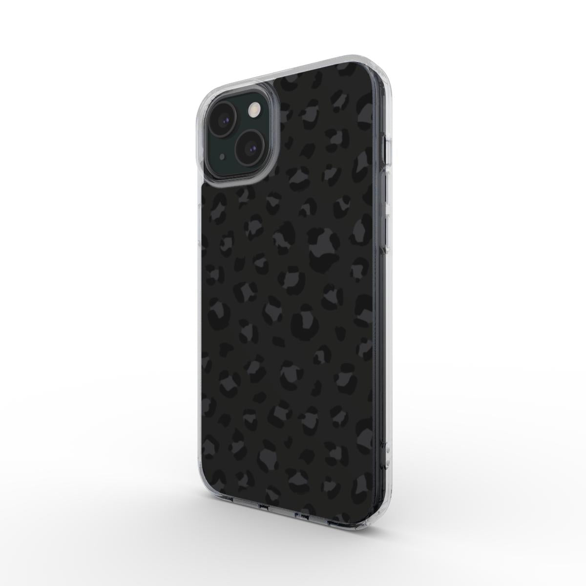 Grey Leopard Print Phone Case | Clear Phone Case