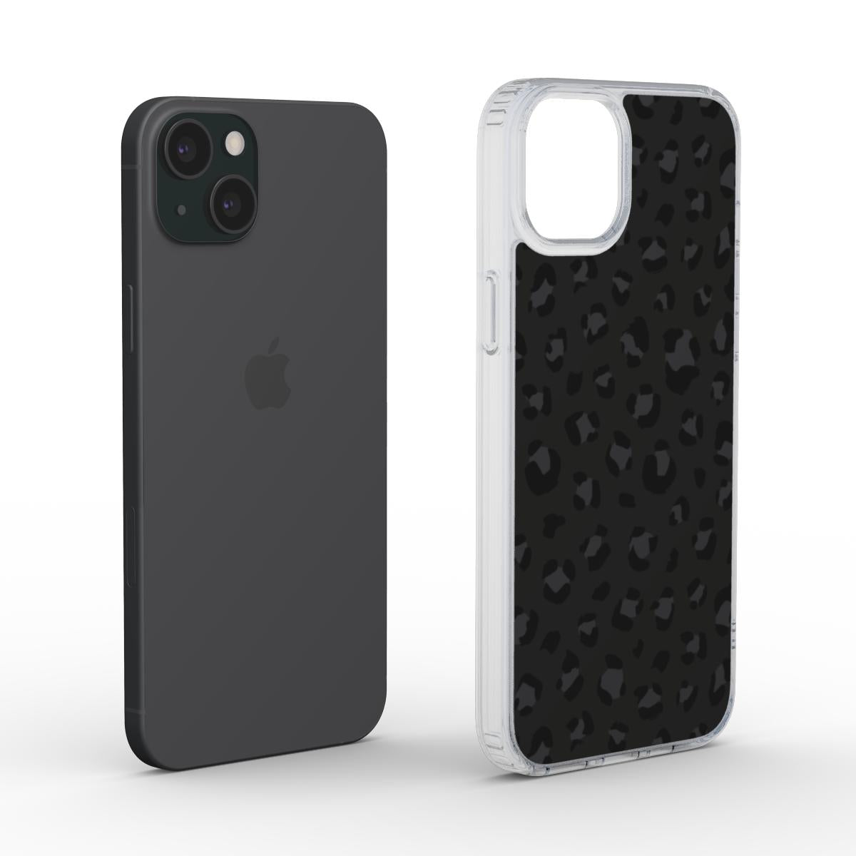 Grey Leopard Print Phone Case | Clear Phone Case