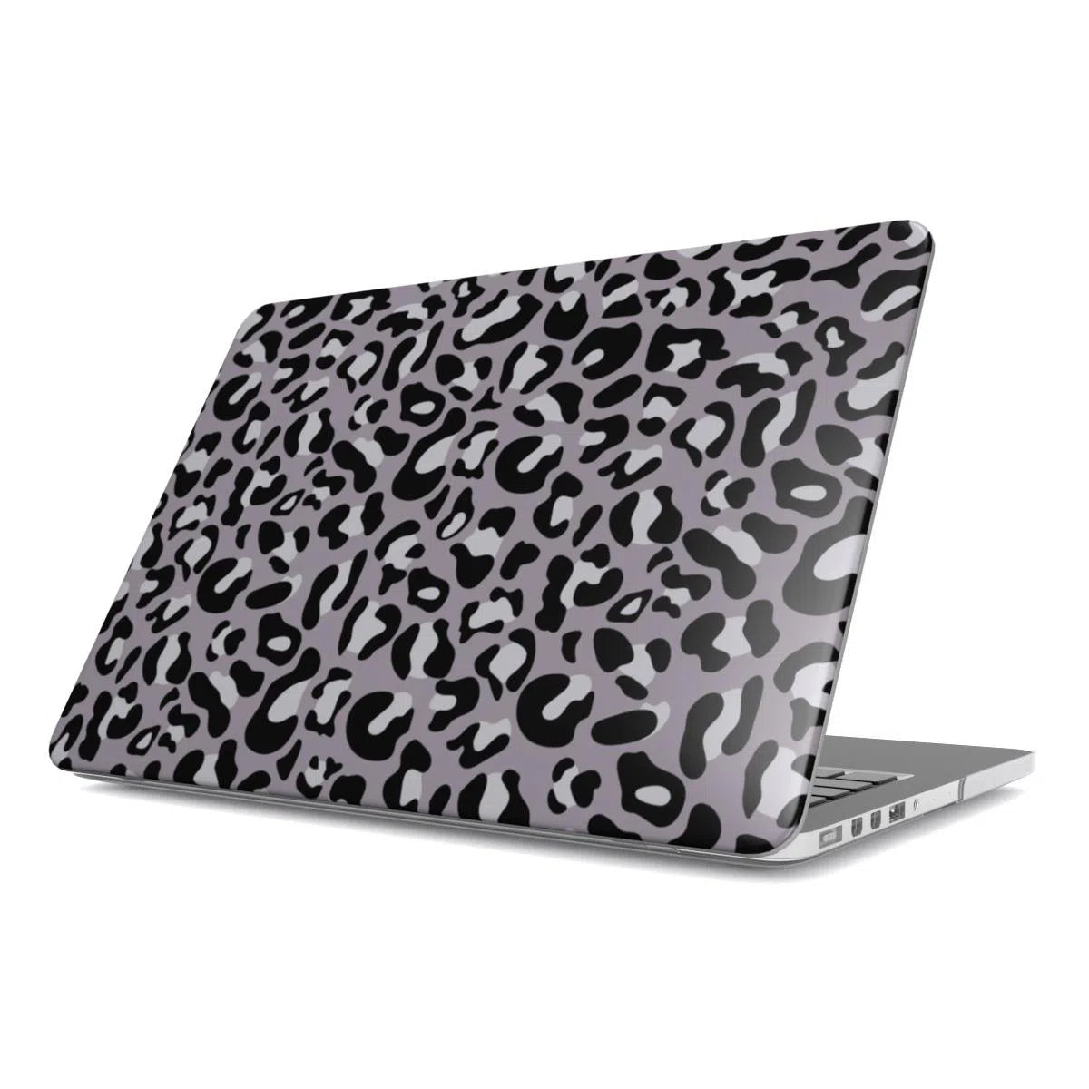 Grey Leopard Print MacBook Case