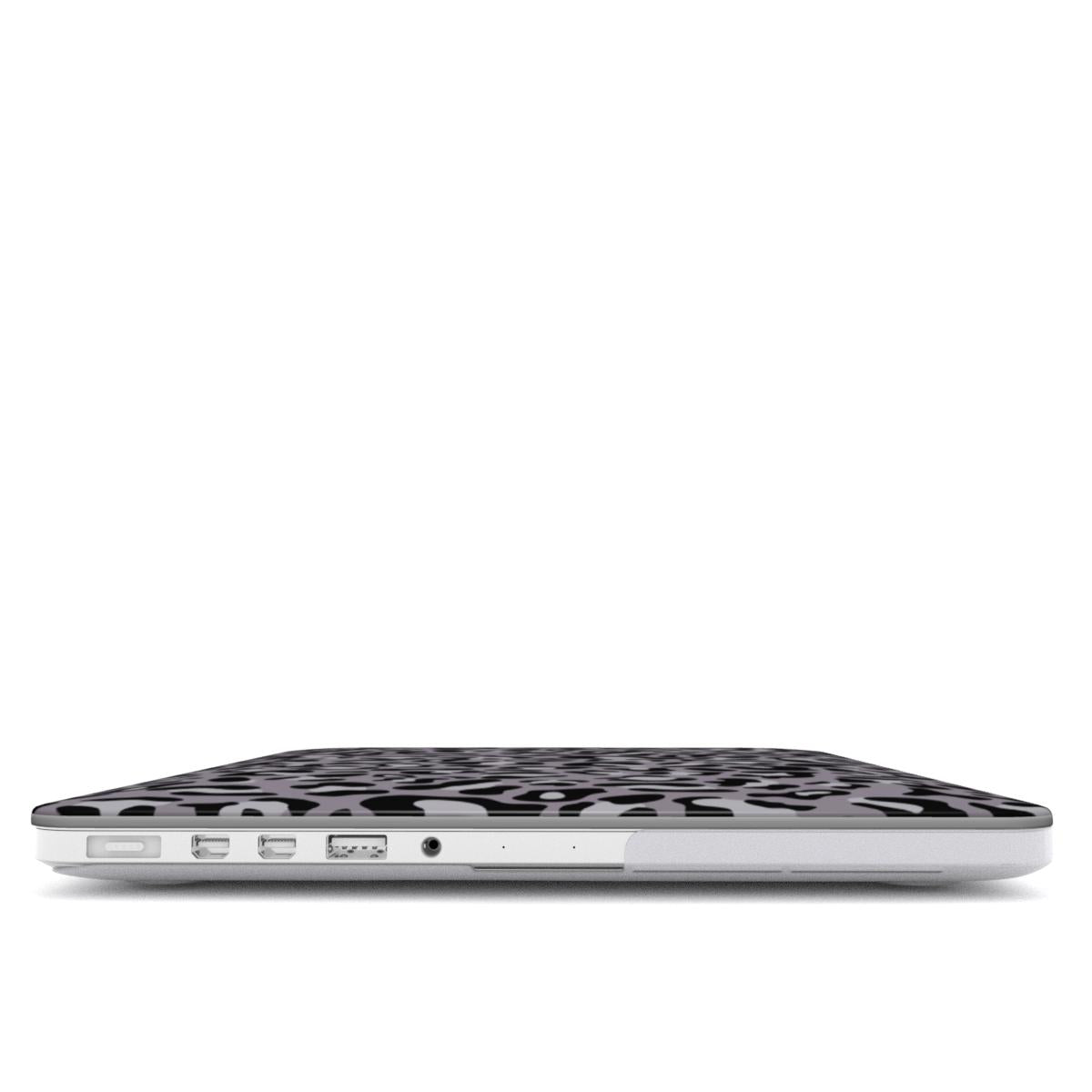 Grey Leopard Print MacBook Case