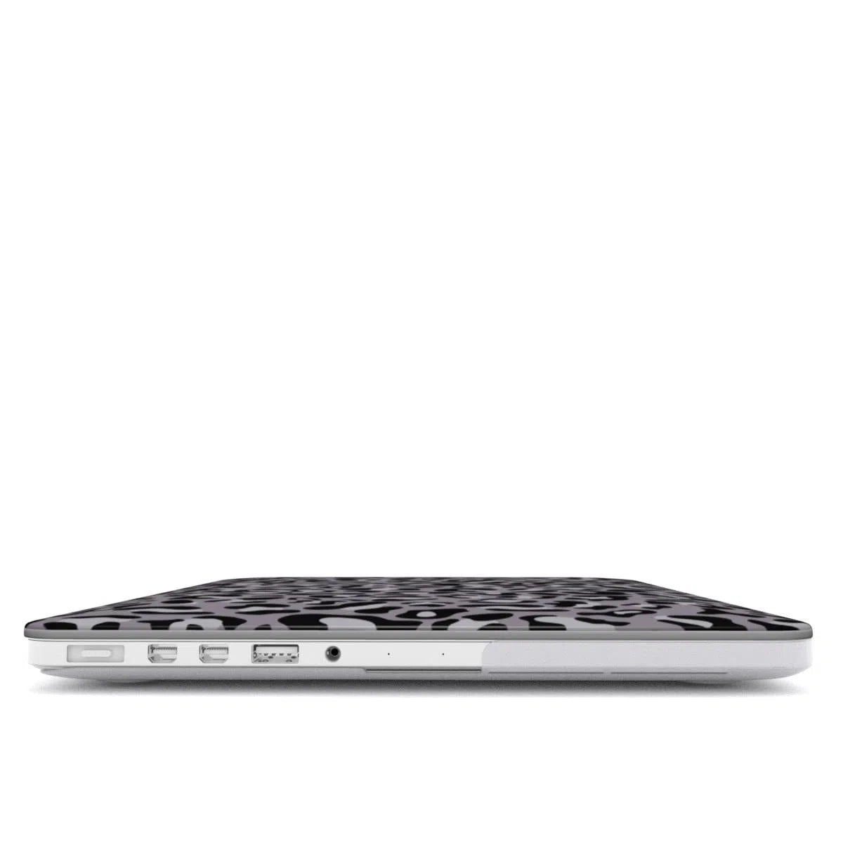 Grey Leopard Print MacBook Case