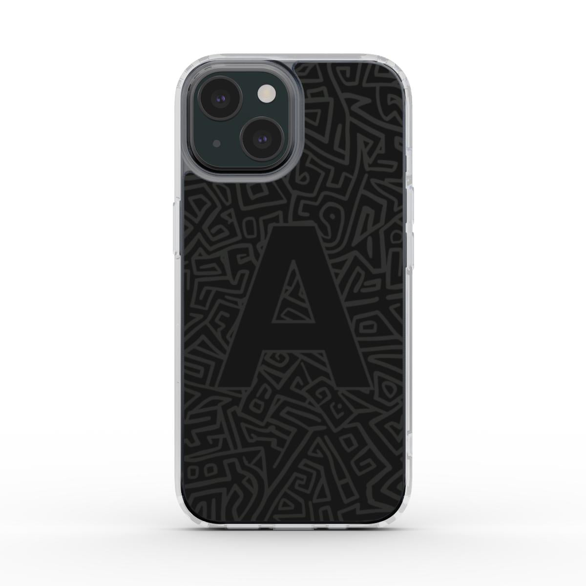 Monogrammed Maze Personalised Clear Phone Case