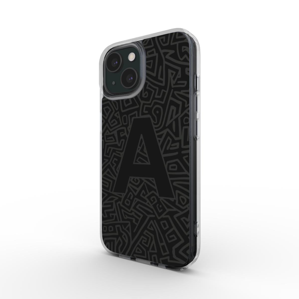 Monogrammed Maze Personalised Clear Phone Case