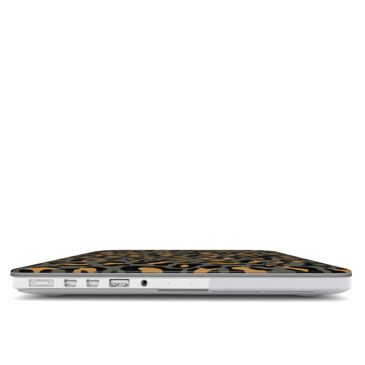 Grey and Tan Leopard Print MacBook Case