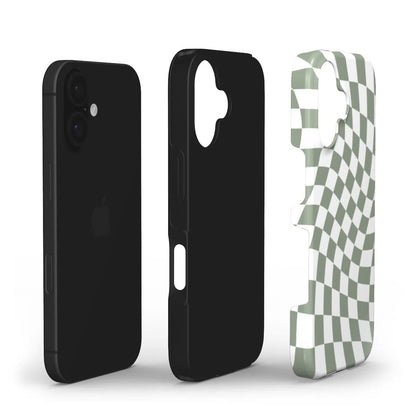 Sage Green Checked Tough Phone Case