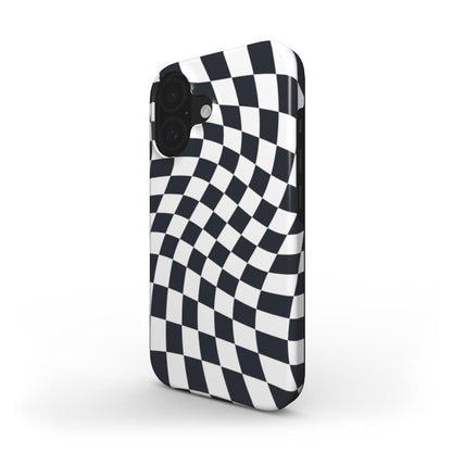 Black and White Checkered Tough Phone Case