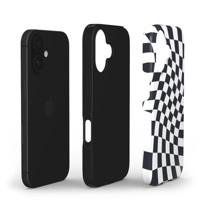 Black and White Checkered Tough Phone Case