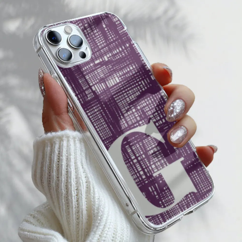 Monogram Scribble Personalised Clear Phone Case