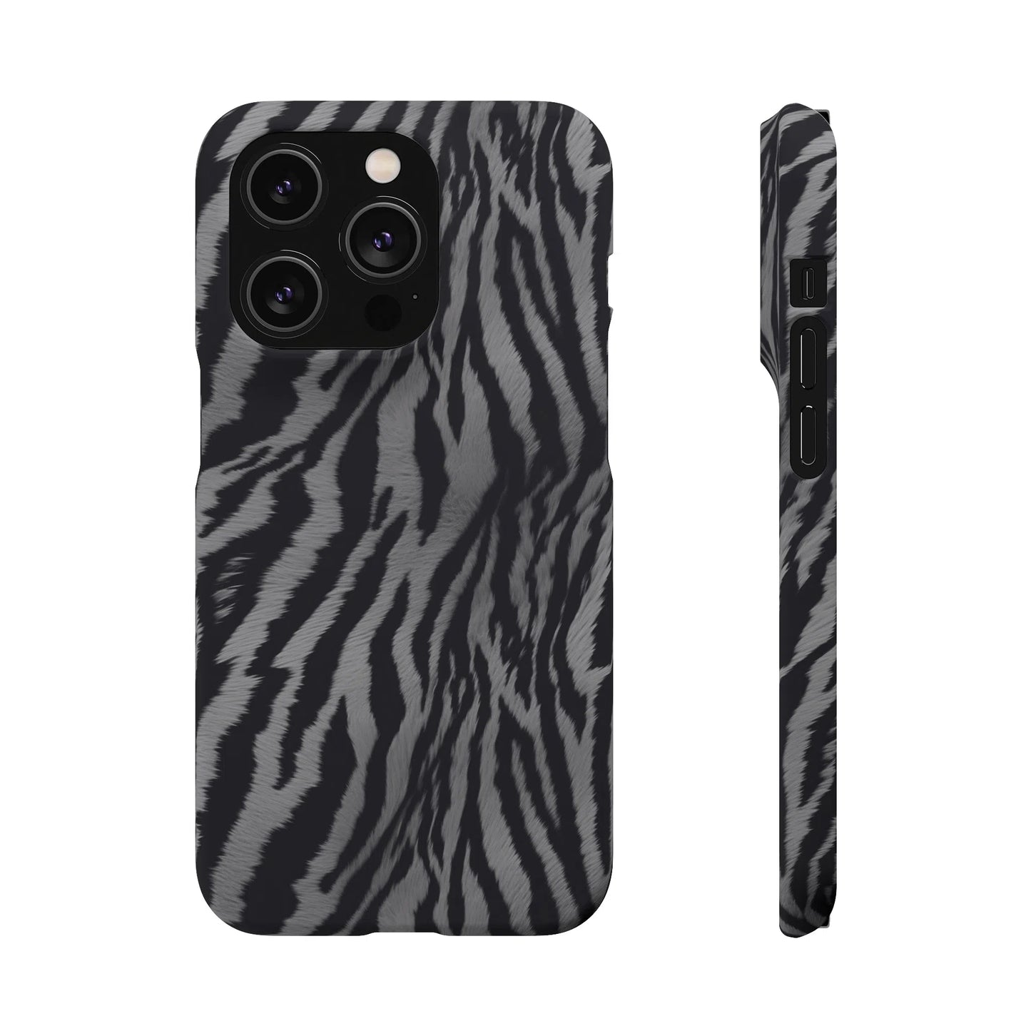 Monochrome Majesty: Tiger Print | Snap Case