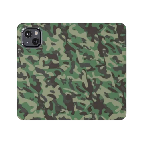 Woodland Camouflage Wallet Phone Case