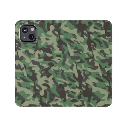 Woodland Camouflage Wallet Phone Case